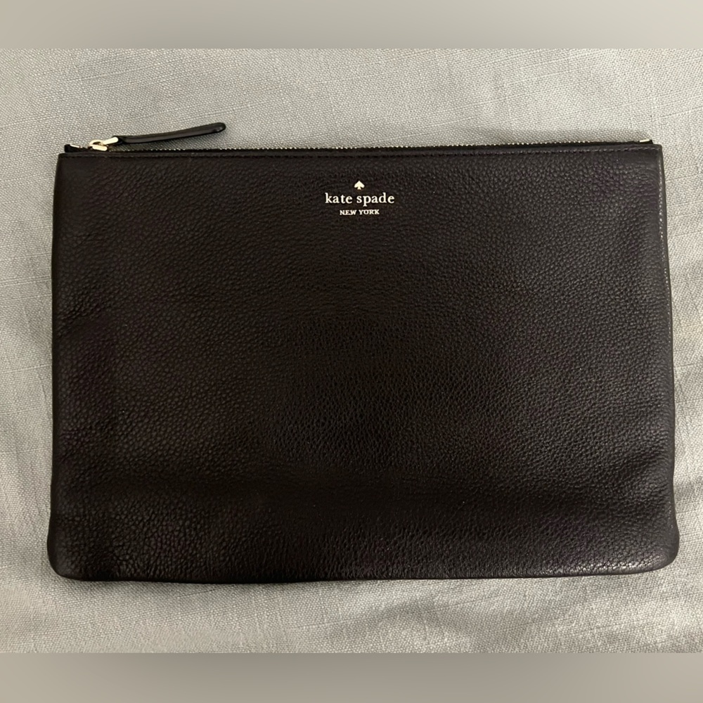 Kate Spade Black large zip pouch